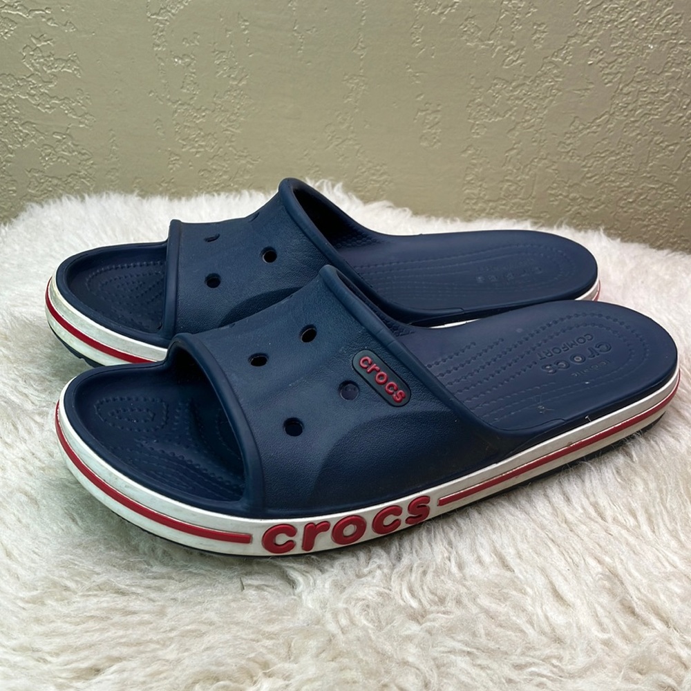 Crocs Navy Bayaband Slides